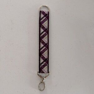 Thirty-one Plum Plaid key fob